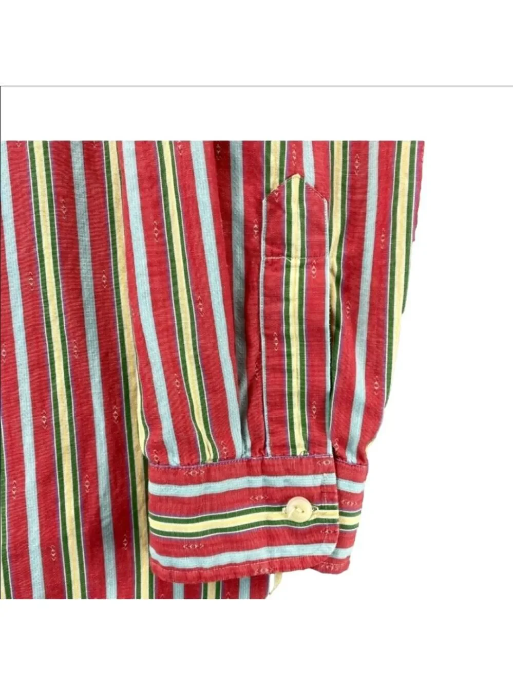 Polo Ralph Lauren Men’s Button Down Shirt Large Red Green Striped Classic Fit